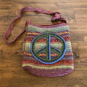 The Sak hobo embroidered peace sign bag